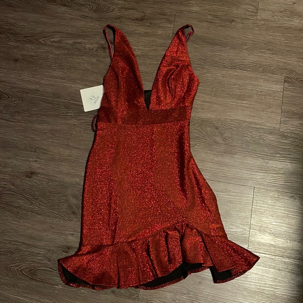 Angel Biba Hello Molly red sparkly flounce ruffle dress